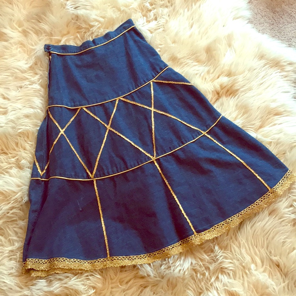 1970’s High Waisted Denim Skirt!